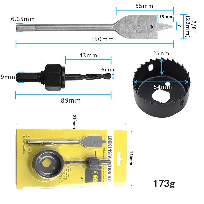 3PC Hole Saw Gypsum Board Hole Opener 32-54mm Ceiling Drilling Tool 6PC Bubble Shell Assembly Set. 