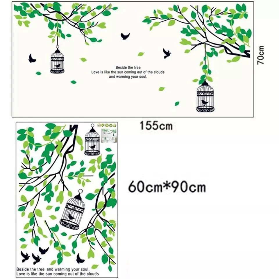 Tree branch bird nest amazing 2D wall sticker tv head sofa Decoration and multicolor wall sticker. 