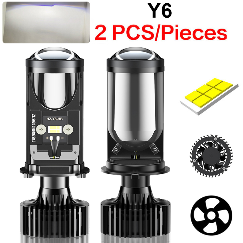 Y6D H4 LED Headlight Canbus Car Lamp Mini Projector Lens Automobles Bulb 6500K Conversion Kit Hi/Lo Beam 12V/24V LHD LED. 