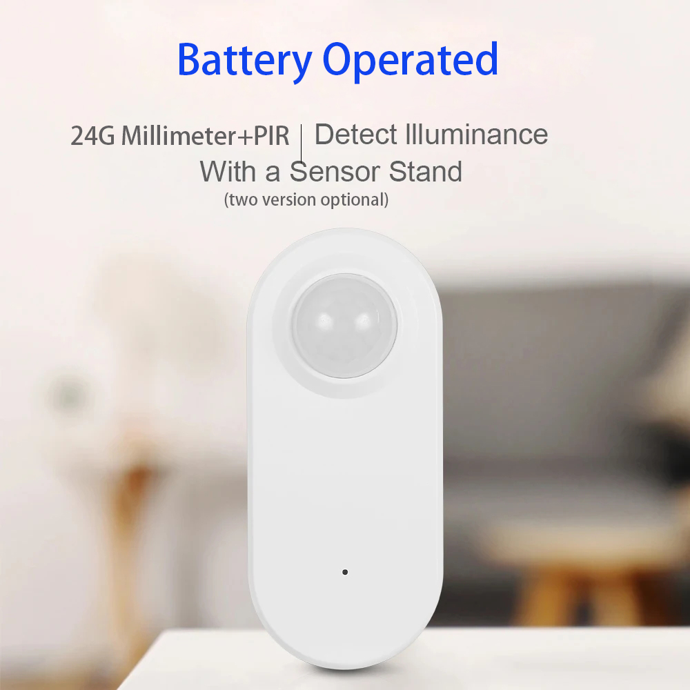 Tuya Zigbee Human Presence+ PIR Motion Detection Sensor Luminance Detector Battery operated Support Zigbee2mqtt Home Assistant. 