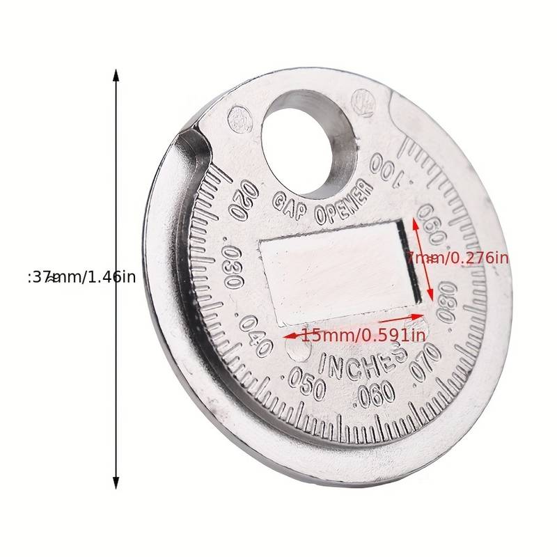 Coin- Type 0.6-2.4mm 0.02-0.10 Inch Spark Plug Gap Gauge Measurement Tool Range Spark Plug Gage Caliber Measuring Tool. 