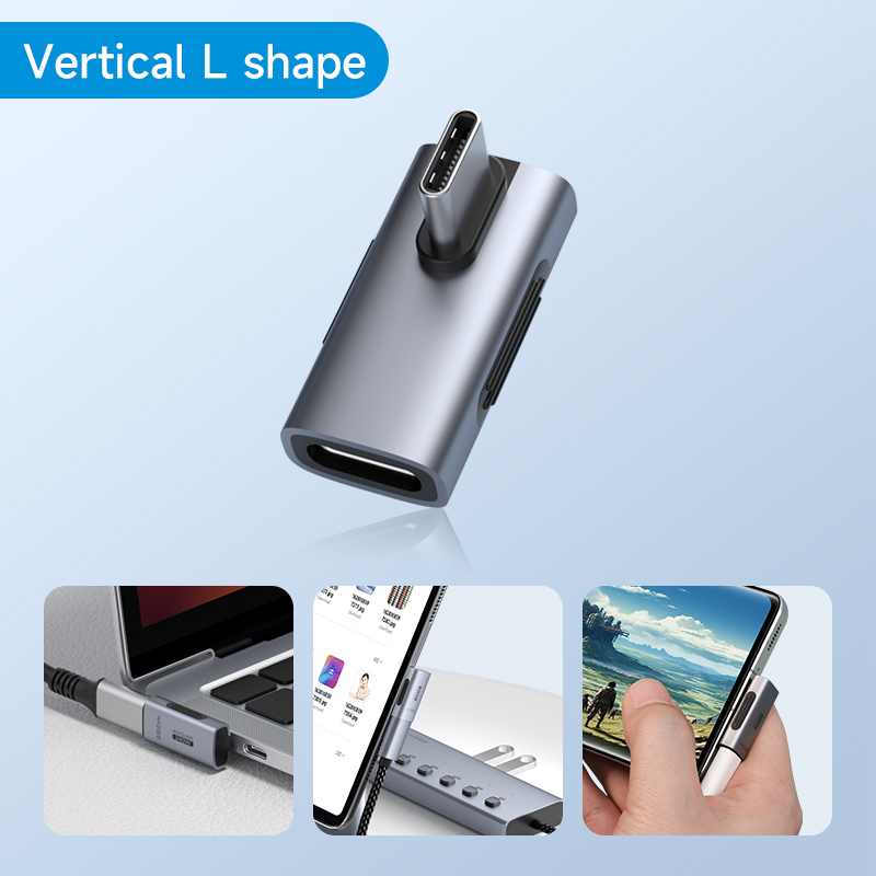 Hagibis 240W USB C to C Adapter 40Gbps 8K 60Hz 90 Degree Converter USB4 Adapter for Thunderbolt 4/3 MacBook iPhone 15 Pro Tablet. 