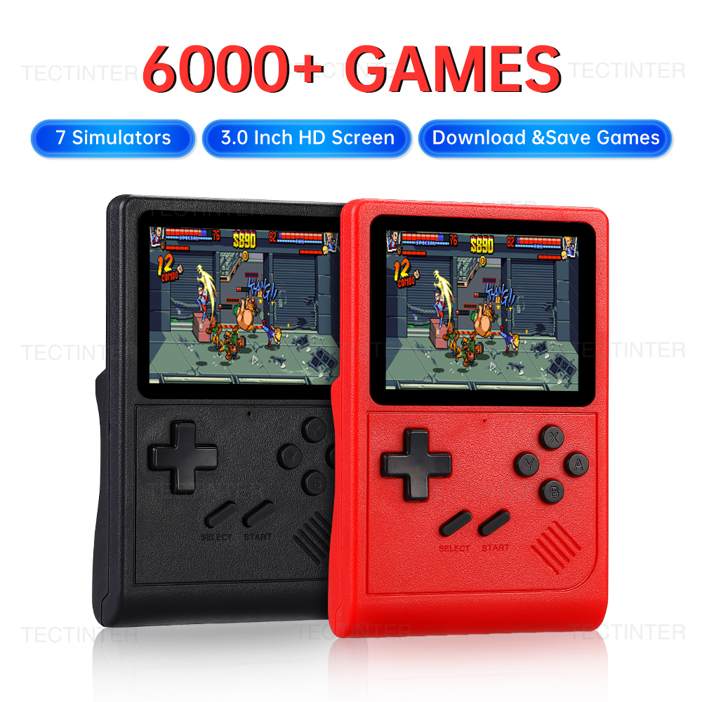GB300 Portable Handheld Game Player 3.0 inch Screen TV Video Game Console AV Output Retro Game Console Built-in 8G 6000+ Games. 