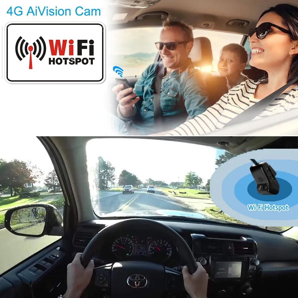 Jimi JC261P 4G Car Camera With ADAS Live Stream HD Dual Cameras  Wifi Hotspot Multiple Alarms DVR Dash Cam Free APP. 