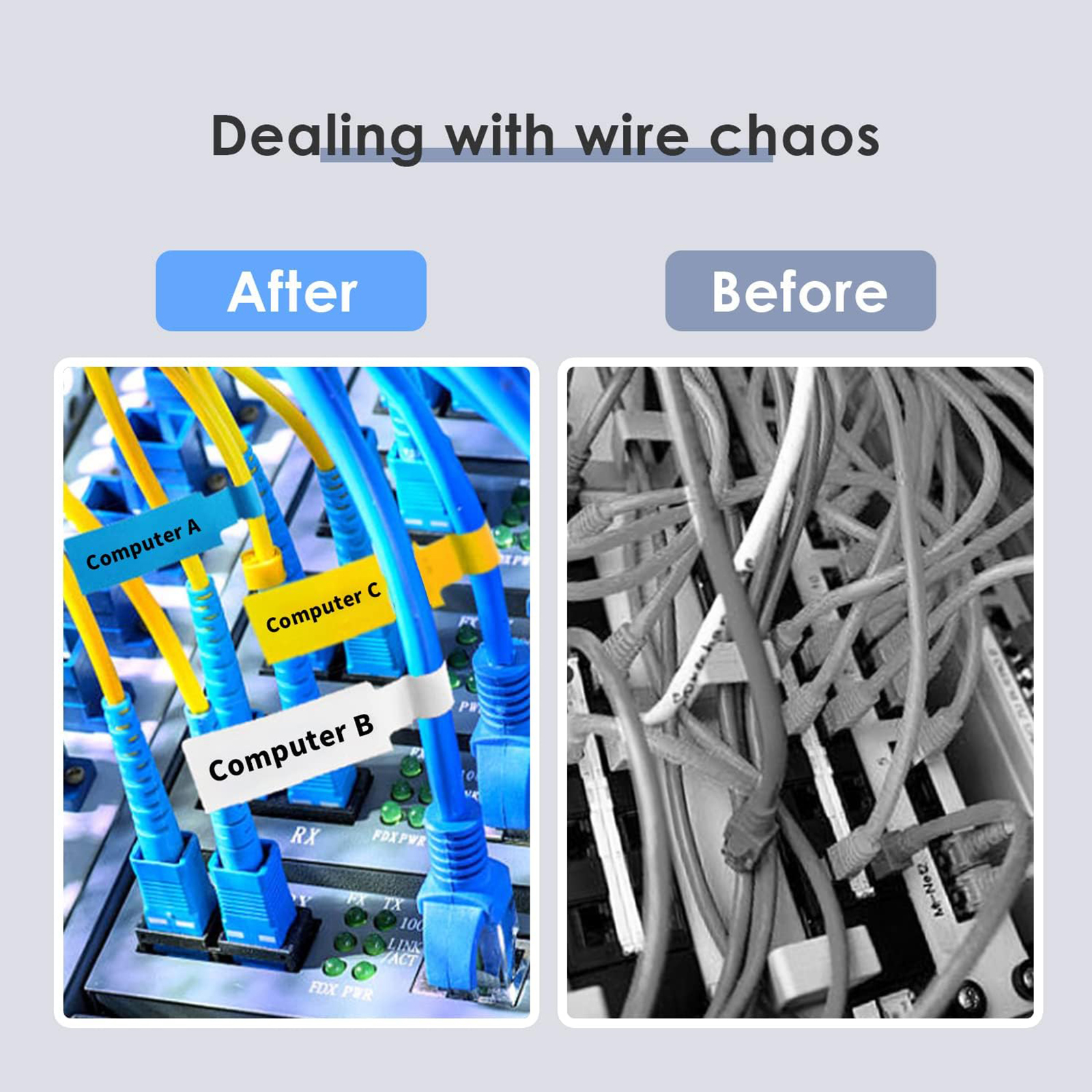 240 Pcs Cable Labels Tags for Cable Management Colorful Waterproof Cord Labels Tags for Wire Labels Self Adhesive Tear Resistant. 