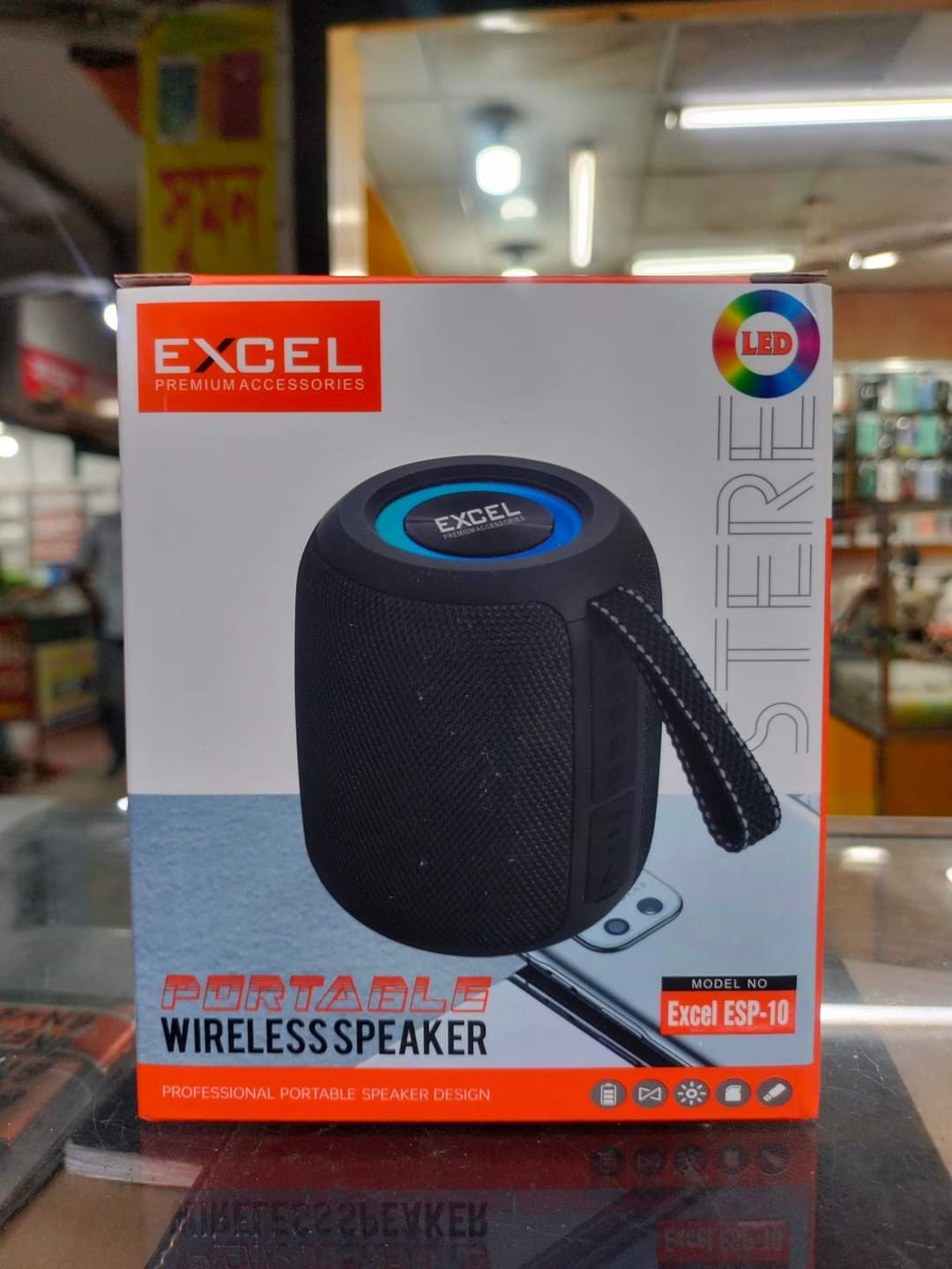 EXCEL ESP-10 High Quality Bluetooth Speaker 10W Multi-Media Bluetooth Party Speaker with RGB Lights, USB, SD Card, Handsfree Calling with TWS Function. 