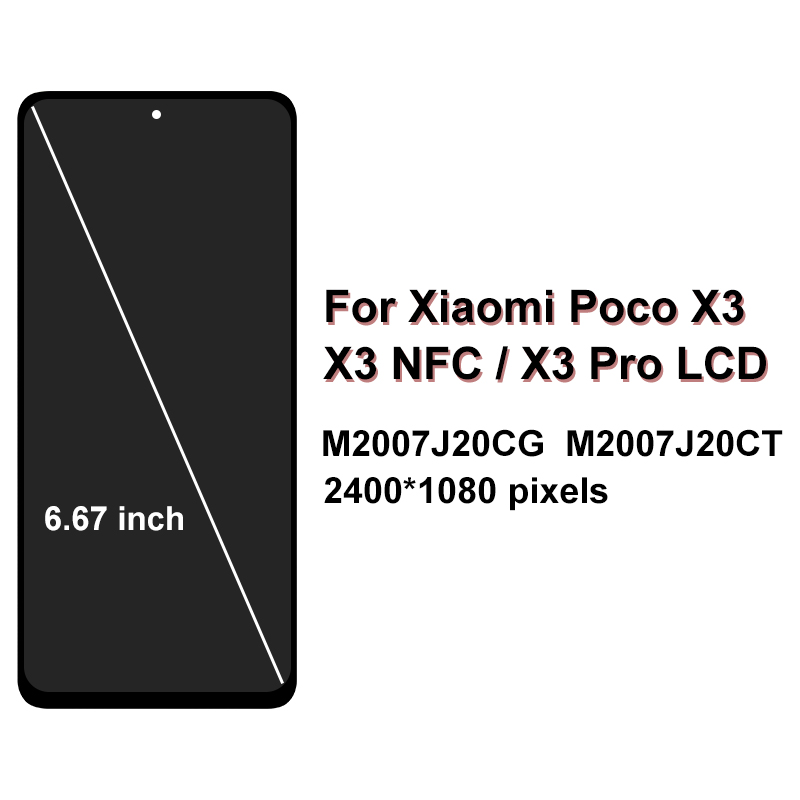 6.67 Original For Xiaomi POCO X3 Display LCD Touch Screen Digitizer For POCO X3 Pro NFC LCD Replacement Parts M2007J20CG Display. 