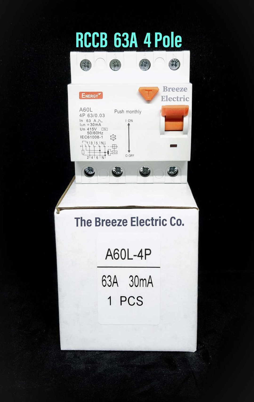 RCCB 63A 4P 4 Pole Circuit Breaker.. 