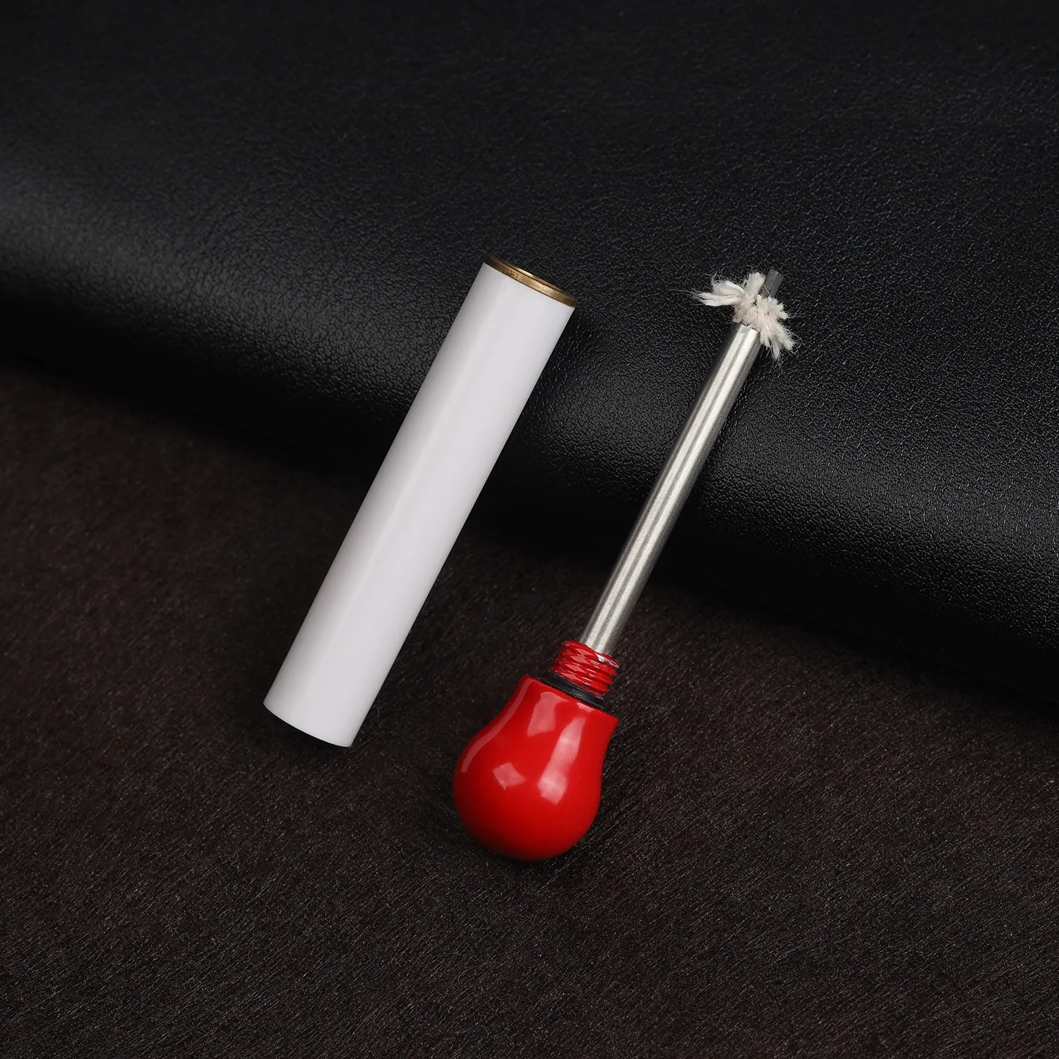 White Cigarette Shaped White & Red Colored Morisk Lighter With Permanent Match