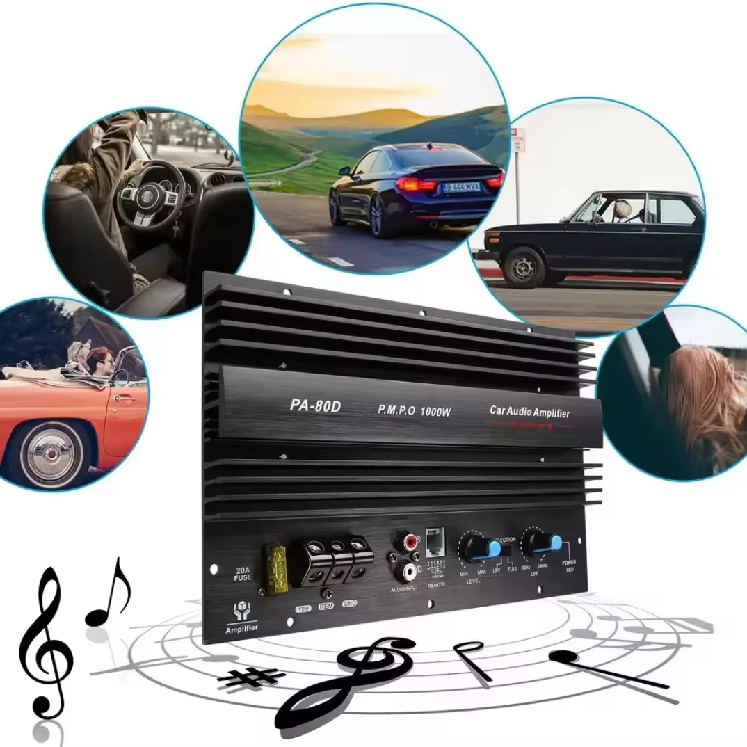 PA-80D 12V Mono 1000W Car 10"~12" Subwoofer Power Amplifier Motherboard High Power Car Audio Power Amplifier Board. 
