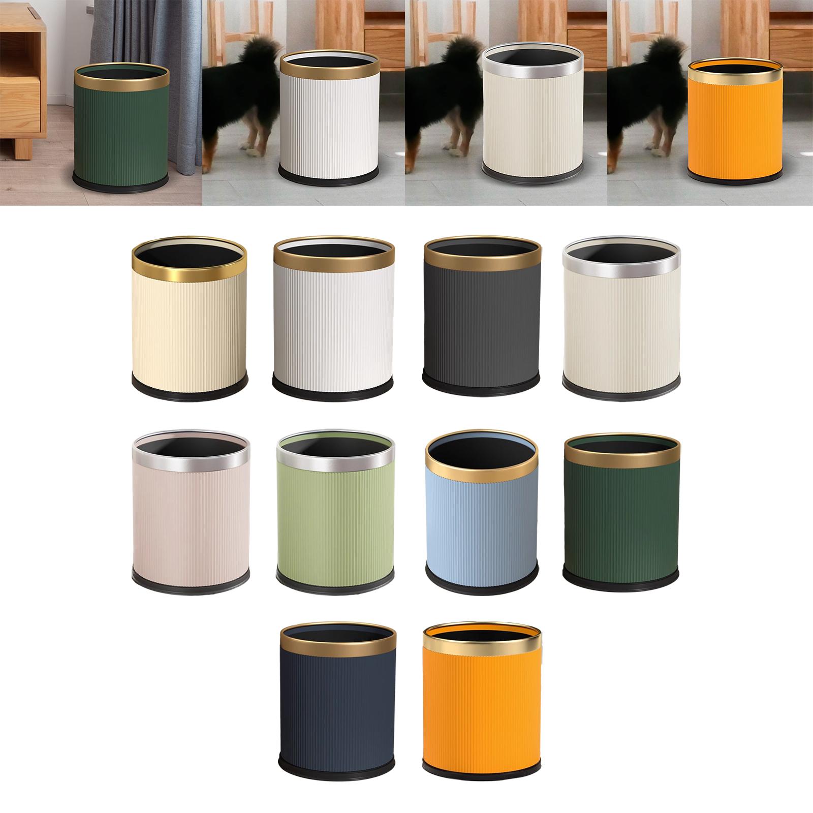 Open Top Trash Can Modern Dustbin Simple Rustic Waste Basket Lightweight Garbage Can for Study Room Bathroom Dorm Restroom Hotel. 