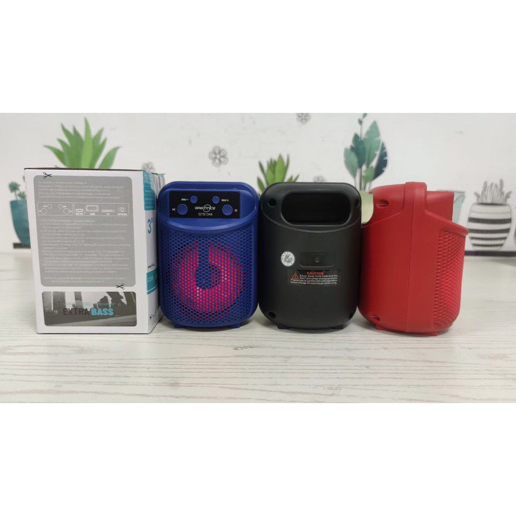 speaker GTS-1349 3"Inch LED Portable Super Bass Speaker Bluetooth/USB/TF/LED Light. 
